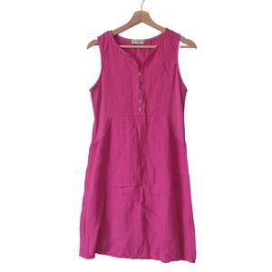 Terzo Millenio Dress Womens Small Made in Italy Pink Cotton Summer Beachy Travel